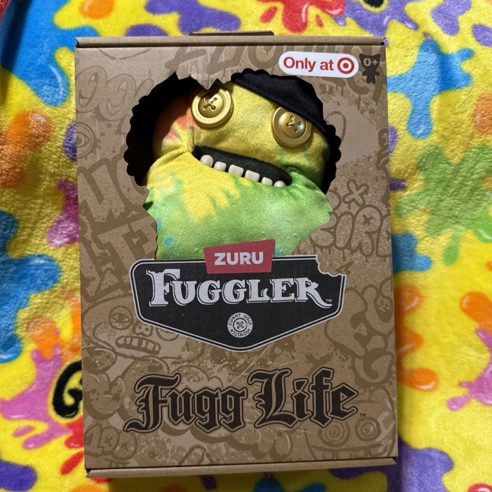 NIB 9” Fugg Life Fuggler Plush: Rainbow Sasquoosh